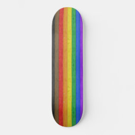 SlipperyJoe's inklusive Gay Pride Fahne Holzblau Skateboard
