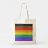 SlipperyJoe's inklusive Gay Pride Fahne Holzblau Tragetasche (Rückseite)