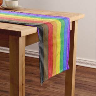 SlipperyJoe's inklusive Regenbogenflagge texturier Kurzer Tischläufer