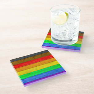 SlipperyJoe's inklusive schwule Regenbogenflagge t Glasuntersetzer