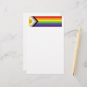 SlipperyJoe's Intersex Pride-Flagge gelber Hinterg Briefpapier