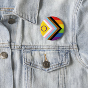 SlipperyJoe's Intersex Pride-Flagge gelber Hinterg Button