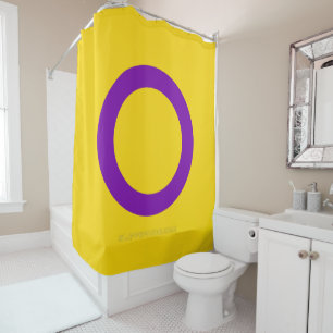 SlipperyJoe's Intersex Pride-Flagge gelber Hinterg Duschvorhang