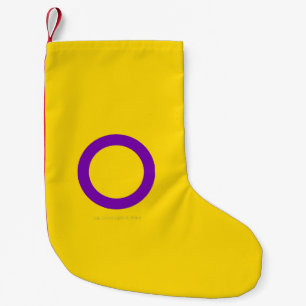 SlipperyJoe's Intersex Pride-Flagge gelber Hinterg Kleiner Weihnachtsstrumpf