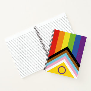 SlipperyJoe's Intersex Pride-Flagge gelber Hinterg Notizblock