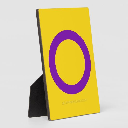 SlipperyJoe's Intersex Stolz-Fahne gelb Hintergrun Fotoplatte (Seite)