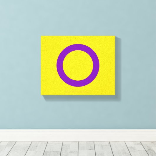 SlipperyJoe's Intersex Stolz-Fahne gelb Hintergrun Leinwanddruck (Insitu (Holzboden))