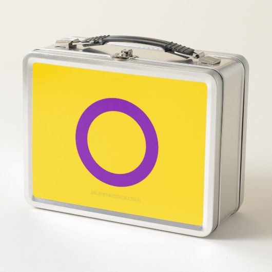 SlipperyJoe's Intersex Stolz-Fahne gelb Hintergrun Metall Brotdose (Vorderseite)