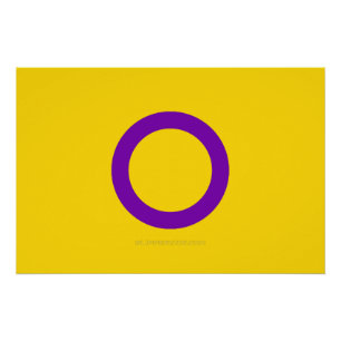 SlipperyJoe's Intersex Stolz-Fahne gelb Hintergrun Poster