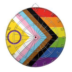 SlipperyJoe's Intersex-Stolzflagge gelber Hintergr Dartscheibe