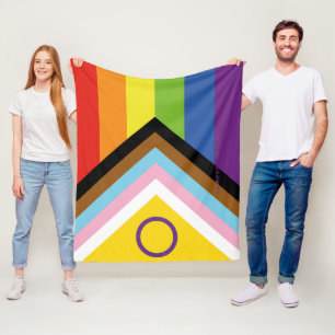 SlipperyJoe's Intersex-Stolzflagge gelber Hintergr Fleecedecke