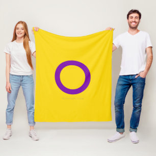 SlipperyJoe's Intersex-Stolzflagge gelber Hintergr Fleecedecke