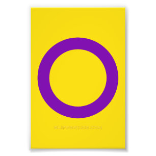 SlipperyJoe's Intersex-Stolzflagge gelber Hintergr Fotodruck