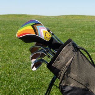SlipperyJoe's Intersex-Stolzflagge gelber Hintergr Golf Headcover