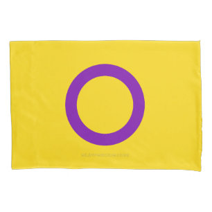SlipperyJoe's Intersex-Stolzflagge gelber Hintergr Kissenbezug