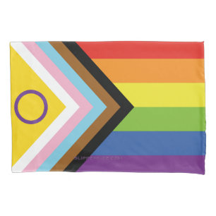 SlipperyJoe's Intersex-Stolzflagge gelber Hintergr Kissenbezug
