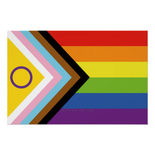 SlipperyJoe's Intersex-Stolzflagge gelber Hintergr Poster