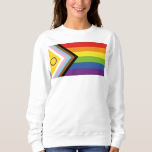 SlipperyJoe's Intersex-Stolzflagge gelber Hintergr Sweatshirt