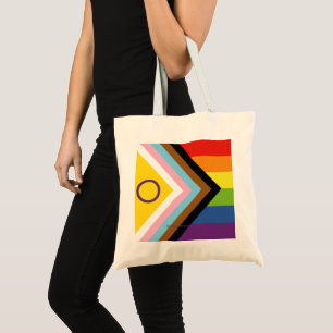 SlipperyJoe's Intersex-Stolzflagge gelber Hintergr Tragetasche