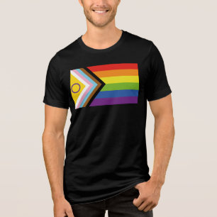 SlipperyJoe's Intersex-Stolzflagge gelber Hintergr Tri-Blend Shirt