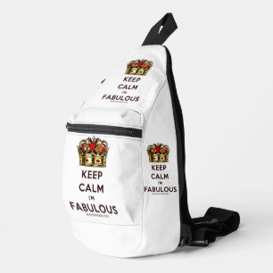 SlipperyJoe's keep calm fabulous goldene Krone rot Crossbody Bag