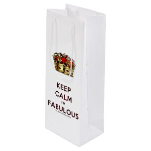 SlipperyJoe's keep calm fantastische goldene Krone Geschenktüte Für Weinflaschen