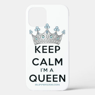 SlipperyJoe's Keep-Calm-Queen poliertes Silber Krä Case-Mate iPhone Hülle