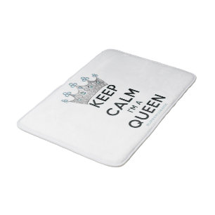 SlipperyJoe's Keep-Calm-Queen poliertes Silber-Kro Badematte