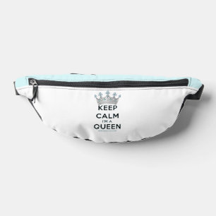 SlipperyJoe's Keep-Calm-Queen poliertes Silber-Kro Bauchtasche