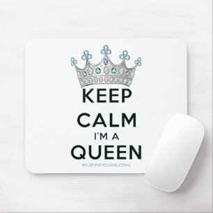 SlipperyJoe's Keep-Calm-Queen poliertes Silber-Kro Mousepad