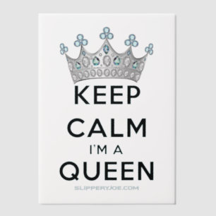 SlipperyJoe's Keep-Calm-Queen poliertes Silber-Kro Pergament Einladungen