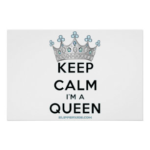 SlipperyJoe's Keep-Calm-Queen poliertes Silber-Kro Poster