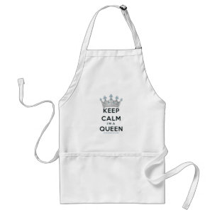 SlipperyJoe's Keep Calm Queen poliertes Silber-Kro Schürze