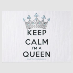 SlipperyJoe's Keep-Calm-Queen poliertes Silber-Kro Seidenpapier