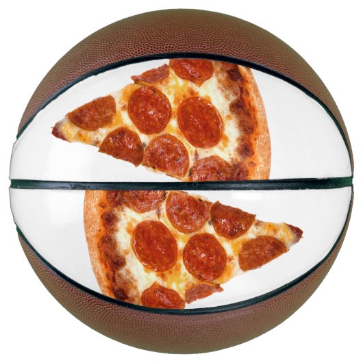 SlipperyJoe's klassische Pepperoni-Pizzaschnitt ge Basketball (Vorderseite)