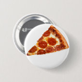 SlipperyJoe's klassische Pepperoni-Pizzaschnitt ge Button (Vorne & Hinten)