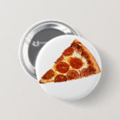 SlipperyJoe's klassische Pepperoni-Pizzaschnitt ge Button (Vorne & Hinten)