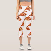 SlipperyJoe's klassische Pepperoni-Pizzaschnitt ge Capri Leggings (Vorderseite)