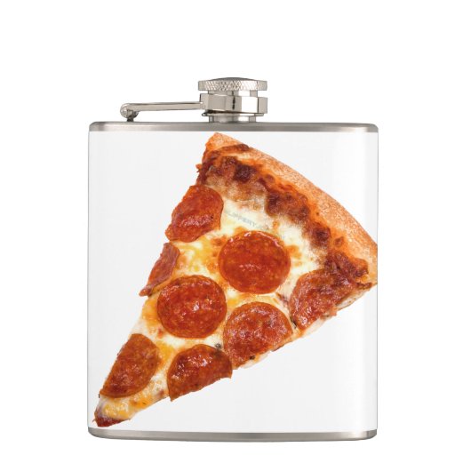 SlipperyJoe's klassische Pepperoni-Pizzaschnitt ge Flachmann (Vorderseite)