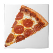 SlipperyJoe's klassische Pepperoni-Pizzaschnitt ge Fliese (Vorderseite)