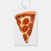 SlipperyJoe's klassische Pepperoni-Pizzaschnitt ge Geschenkanhänger (Rückseite)