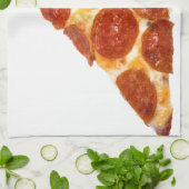 SlipperyJoe's klassische Pepperoni-Pizzaschnitt ge Geschirrtuch (Gefaltet)