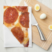 SlipperyJoe's klassische Pepperoni-Pizzaschnitt ge Geschirrtuch (Viertel Falte)