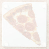 SlipperyJoe's klassische Pepperoni-Pizzaschnitt ge Glasuntersetzer (Rückseite)