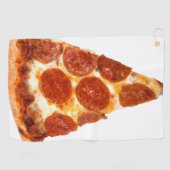 SlipperyJoe's klassische Pepperoni-Pizzaschnitt ge Golfhandtuch (Horizontal)