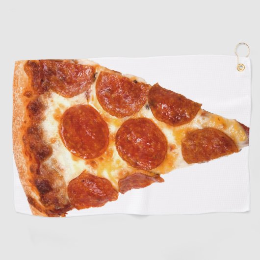 SlipperyJoe's klassische Pepperoni-Pizzaschnitt ge Golfhandtuch (Horizontal)