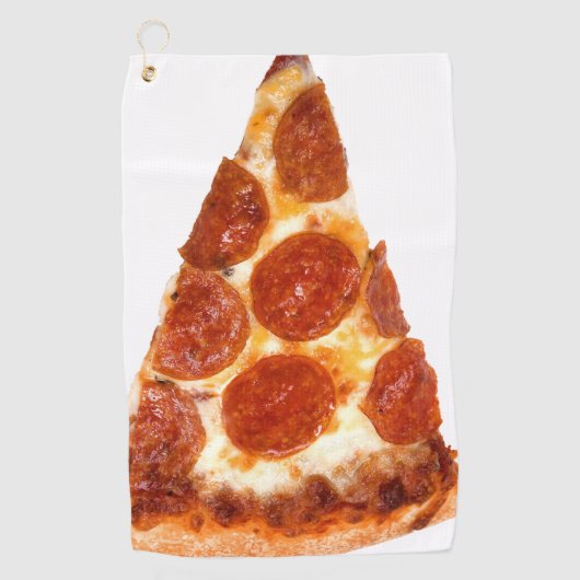 SlipperyJoe's klassische Pepperoni-Pizzaschnitt ge Golfhandtuch (Vorderseite)