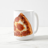 SlipperyJoe's klassische Pepperoni-Pizzaschnitt ge Kaffeetasse (VorderseiteRechts)