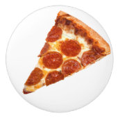 SlipperyJoe's klassische Pepperoni-Pizzaschnitt ge Keramikknauf (Vorderseite)