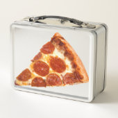SlipperyJoe's klassische Pepperoni-Pizzaschnitt ge Metall Brotdose (Rückseite)